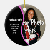 I Liebe Flute Marching Band Foto Keramikornament (Hinten)