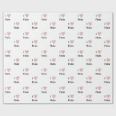 I Liebe Flute Rotes Herz Musiknoten Geschenkpapier (Flach)