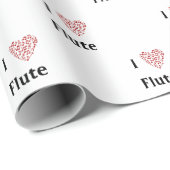 I Liebe Flute Rotes Herz Musiknoten Geschenkpapier (Rolleneckpunkt)