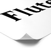 I Liebe Flute Rotes Herz Musiknoten Poster (Ecke)