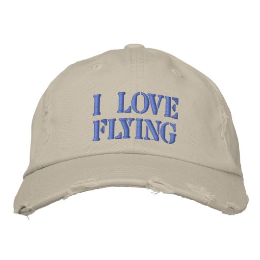 I LIEBE FLYING BESTICKTE KAPPE (Vorderseite)