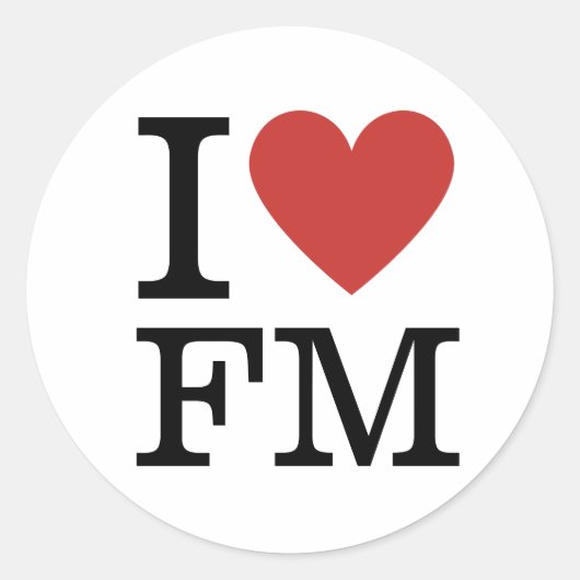 I ❤️ Liebe FM Facility Management Personal CUSTOM Runder Aufkleber (Vorderseite)