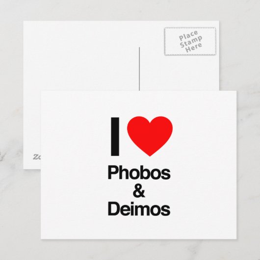 i Liebe Fobos und Deimos Postkarte (Vorne/Hinten)