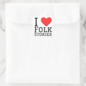 I Liebe Folksgeschichten Quadratischer Aufkleber (Tasche)