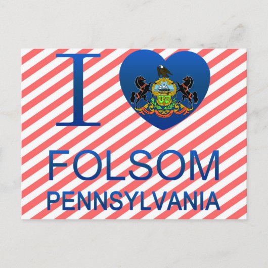 I Liebe Folsom, PA Postkarte (Vorderseite)
