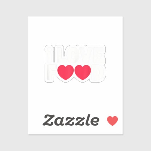 I Liebe Food Funny Feinschmecker Geschenk für Männ Aufkleber (Blatt)