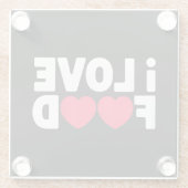 I Liebe Food Funny Feinschmecker Geschenk für Männ Glasuntersetzer (Rückseite)