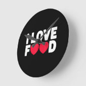 I Liebe Food Funny Feinschmecker Geschenk für Männ Runde Wanduhr (Winkel)