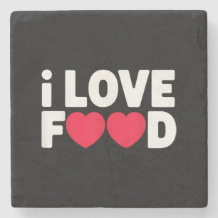 I Liebe Food Funny Feinschmecker Geschenk für Männ Steinuntersetzer
