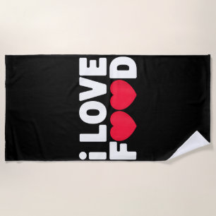 I Liebe Food Funny Feinschmecker Geschenk für Männ Strandtuch