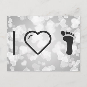 I Liebe Foot Prints Postkarte