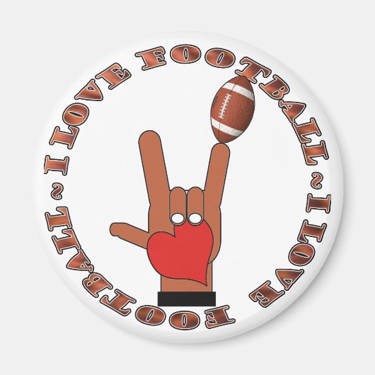 I Liebe Football ASL SIGN Magnet (Vorne)
