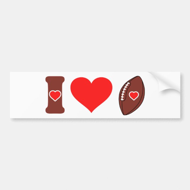 I Liebe Football Autoaufkleber (Vorne)