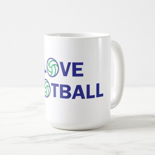 I Liebe Football Kaffeetasse (VorderseiteRechts)