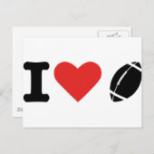 I Liebe Football Postkarte (Vorne/Hinten)