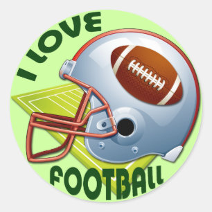 I LIEBE FOOTBALL RUNDER AUFKLEBER