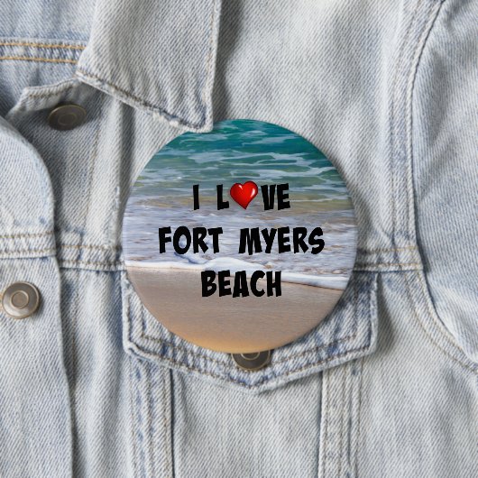 I Liebe Fort Myers Beach Button (Beispiel)