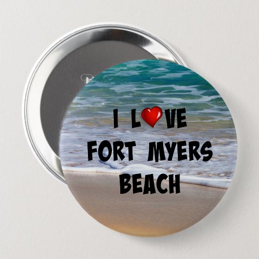 I Liebe Fort Myers Beach Button (Vorne & Hinten)
