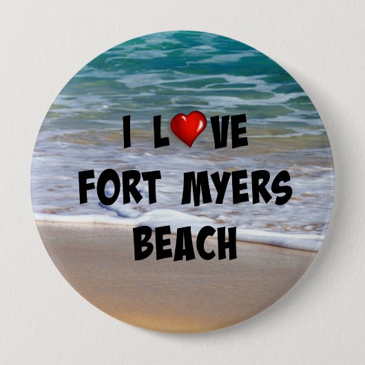 I Liebe Fort Myers Beach Button (Vorderseite)