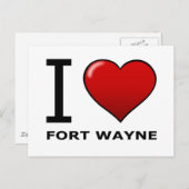 I LIEBE FORT WAYNE, IN - INDIEN POSTKARTE (Vorne/Hinten)