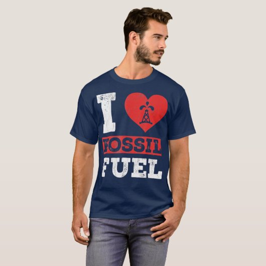 I Liebe Fossil brennt Tshirt Fossil Dinosaurier (Vorne ganz)