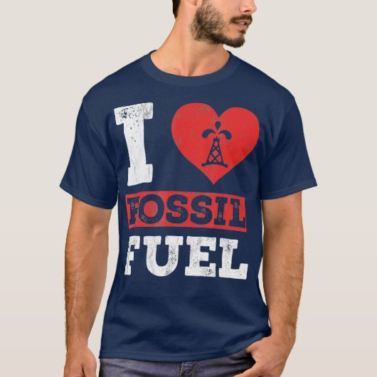 I Liebe Fossil brennt Tshirt Fossil Dinosaurier (Vorderseite)