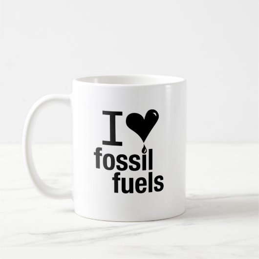 I Liebe-Fossilienbrennstoff-Tasse Kaffeetasse (Links)