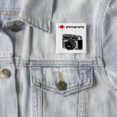 I Liebe Fotografie Mohn Vintage Kamera Button (Beispiel)