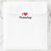 I Liebe Fotoshop Runder Aufkleber (Tasche)