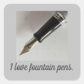 I Liebe Fountain Pens Quadratischer Aufkleber (Vorderseite)