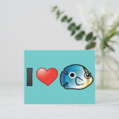 I Liebe Foureye Butterflyfish Postkarte (Stehend Vorderseite)