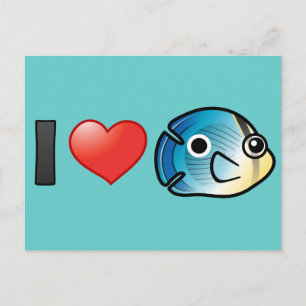 I Liebe Foureye Butterflyfish Postkarte