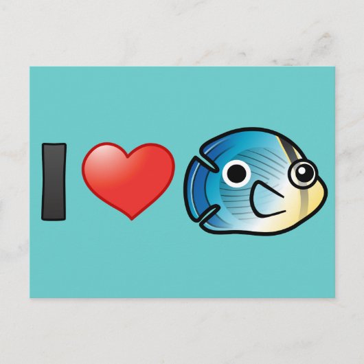 I Liebe Foureye Butterflyfish Postkarte (Vorderseite)