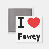 I Liebe Fowey Magnet (Vorderseite/Rückseite)