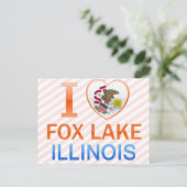 I Liebe Fox Lake, IL Postkarte (Stehend Vorderseite)