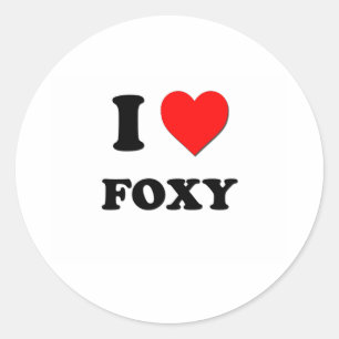 I Liebe Foxy Runder Aufkleber