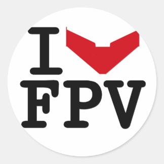 I Liebe FPV Runder Aufkleber