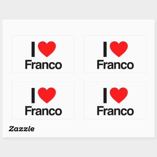 i Liebe franco Rechteckiger Aufkleber (Blatt)