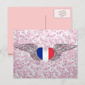 I Liebe Frankreich - Flügel Postkarte (Vorne/Hinten)