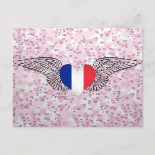 I Liebe Frankreich - Flügel Postkarte