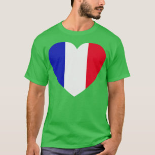 I Liebe Frankreich Herz-Kreislauf-Fahne T-Shirt