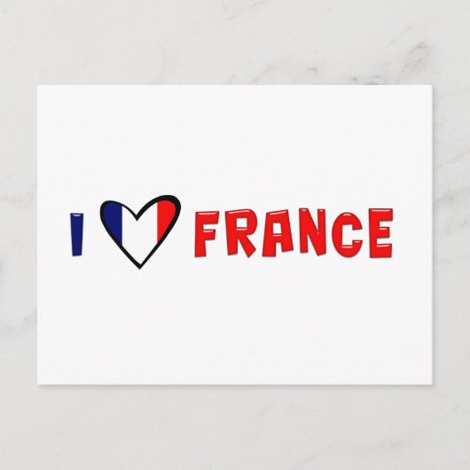 I Liebe Frankreich Postkarte (Vorderseite)