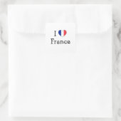 I Liebe Frankreich Quadratischer Aufkleber (Tasche)