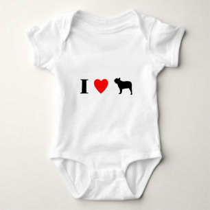 I Liebe-französische Bulldoggen Baby Strampler