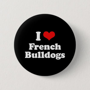 I Liebe-französische Bulldoggen Button