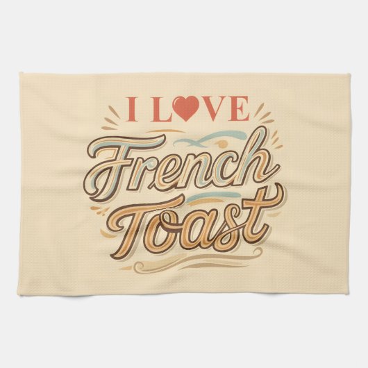 I Liebe Französischer Toast Geschirrtuch (Horizontal)