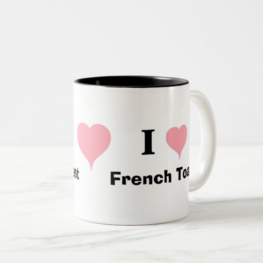 I Liebe Französischer Toast Zweifarbige Tasse (VorderseiteRechts)