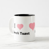 I Liebe Französischer Toast Zweifarbige Tasse (Vorderseite Links)