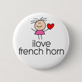 I Liebe-französisches Horn-Knopf Button (Vorderseite)