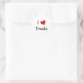 I Liebe Freaks Runder Aufkleber (Tasche)